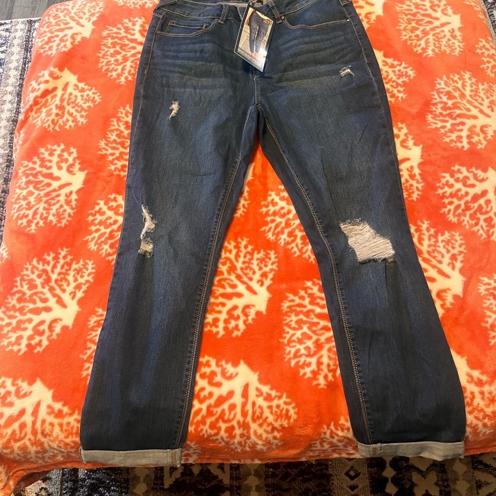 Women's Distressed Blue Jeans